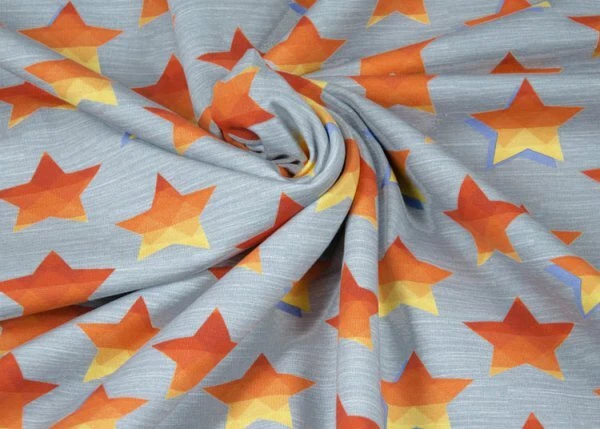 Stars Hilco grau Baumwoll-Jersey Kinderstoff Sterne 25 cm - Bild 1 von 1