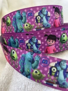Monsters 25mm Grosgrain Ribbon Bows Craft Sewing Scrapbook - Picture 1 of 1