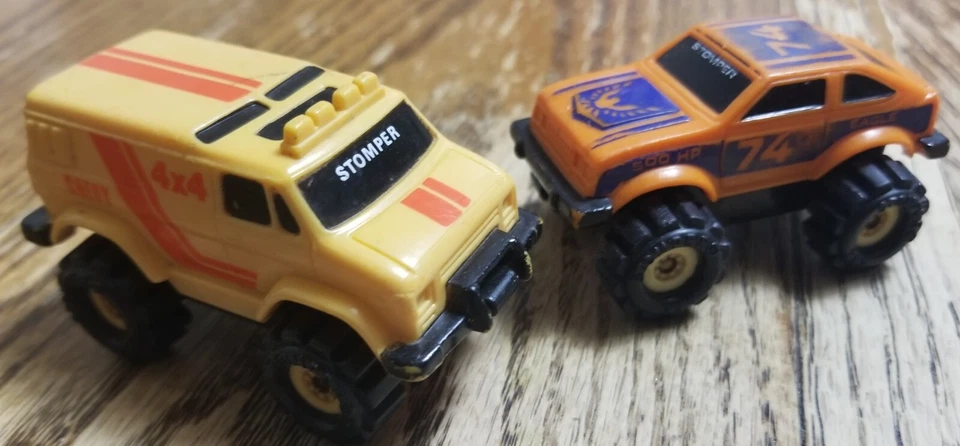Schaper Stomper 1980s McDonalds Happy Meal Toys (2) Yellow Chevy Van 4x4 & Eagle - Image 1 of 4