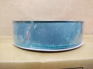Member's Mark Wired Edge Holiday Ribbon, 1.5" Wide x 50 Yards Aqua Blue Shimmer - Picture 1 of 1