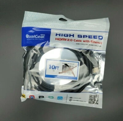 QualGear High Speed HDMI 2.0 Cable with Ethernet 10 Feet - New - Image 1 of 4