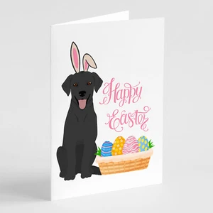 Black Labrador Retriever Easter Greeting Cards Envelopes Pk 8 WDK5048GCA7P - Picture 1 of 3
