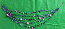 Costume Jewellery - Necklace - Multicoloured Stones, Glass, Metallic Bead  59cm