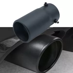 Stainless Steel Exhaust Tip Round Muffler Tail Trim Black Exhaust Pipe Silencer - Picture 1 of 6