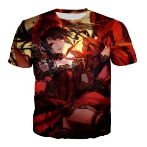 DATE A LIVE Kurumi Tokisaki Anime Manga T-Shirt Shirt Freizeit Kostüme Polyester - Picture 1 of 3