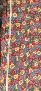 Vintage Daisy Kingdom Alphabears Tossed Letters Fabric Red 4 yards - Picture 1 of 3