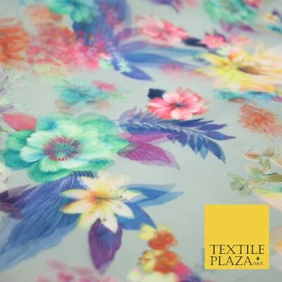 Lujo 3D Multicolor Floral Impreso Digital Doble Organza Organdi Tela 5038 Foto 1 de 4