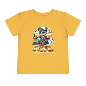 Combine Commander Toddler Tee - Fun Agricultural Tractor Farm Shirt for Kids - Picture 1 of 19