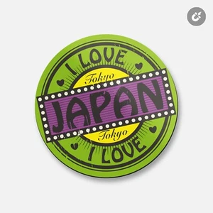 I Love Japan | imán decorativo redondo de 4"" X 4 - Imagen 1 de 2