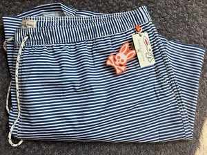 Psycho Bunny Herren blau & weiß gestreift Badehose Shorts Big Tall 4XL $ 140 neu mit Etikett - Bild 1 von 10