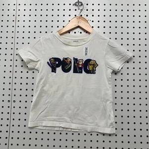 Polo Bear Ralph Lauren Shirt Youth Size 4T White Ski Snowboard 12x16 - Picture 1 of 12