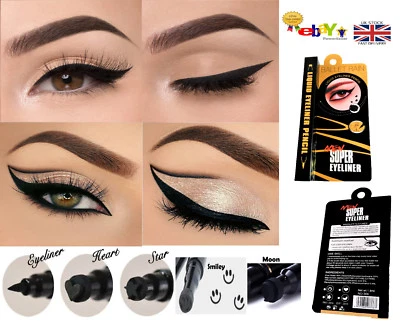 Nuevo delineador de ojos líquido 2 en 1 negro impermeable con sello tatuaje en 4 formas Foto 1 de 3