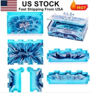 Resin Rectangle Box Mold Epoxy Resin Silicone Large Storage Container New - Picture 1 of 7