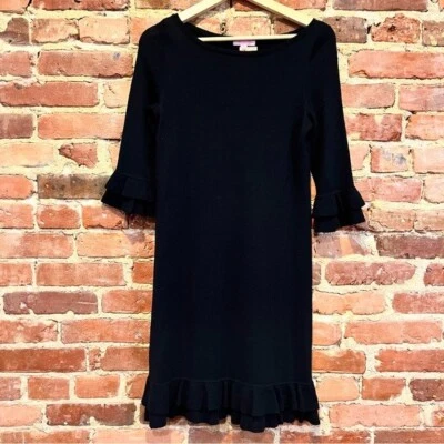 Vestido Lilly Pulitzer Helena 100% Lana Merino Negro Talla Pequeña Foto 1 de 4