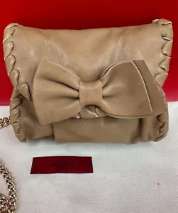 Borsa Valentino rossa mini pelle tortora fiocco tracolla punto frusta catena tracolla - Foto 1 di 16