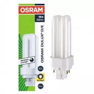 Osram Dulux D/ Dulux D/E (2pin or 4pin) Double Turn CFL Lamps (10w/13w/18w/26w) - Picture 1 of 7