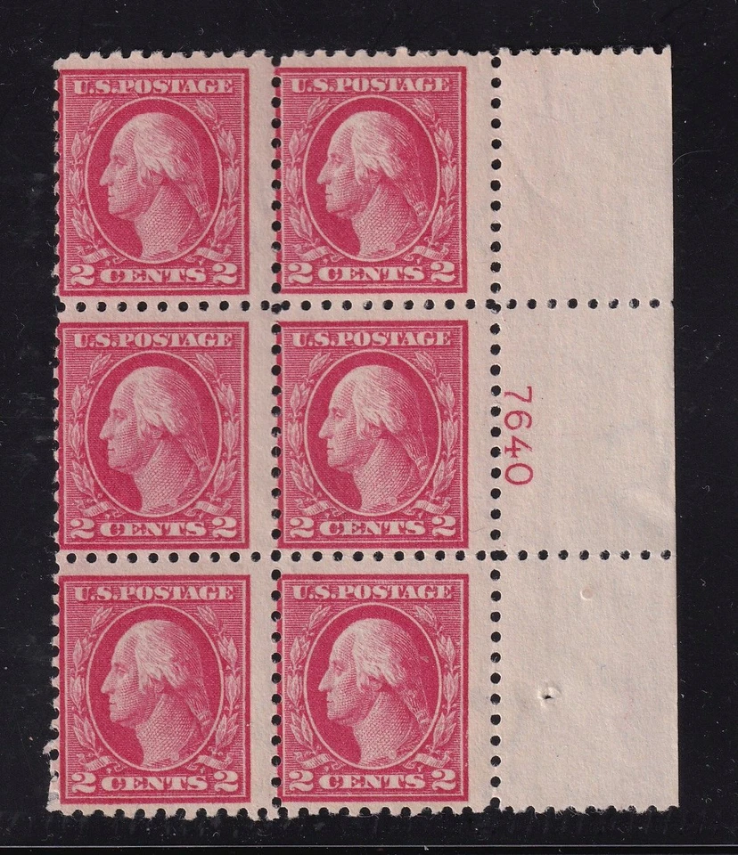 1914 Washington 2c Sc 425 MNH with nice full original gum, plate block of 6 (BD - Image 1 of 1
