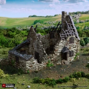 Gaming Gelände - Ruined Crow Cottage - Warhammer Bolt Action DnD Elder Scrolls - Bild 1 von 5