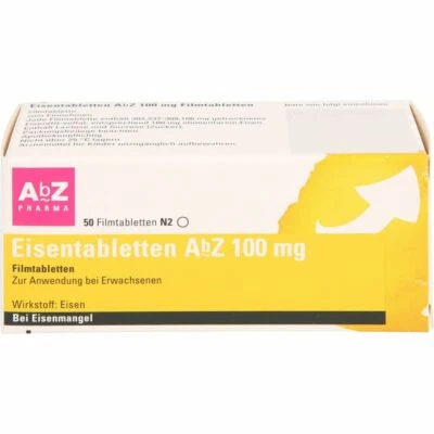 ABZ PHARMA GMBH EISENTABLETTEN AbZ 100 mg Filmtabletten 50 St PZN06683750