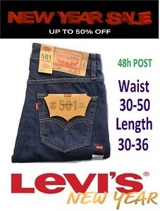 Levi's® 501 Original Regular (W 30-50 & L 30-36) Fit Mens Jeans Onewash Blue