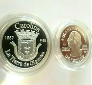PESETA CAROLINA 2019 Serie Pueblos PUERTO RICO Plata Boricua Silver Quarter - Picture 1 of 12