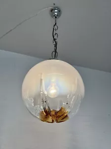 Lampe Glas Kugel Vintage 70er Murano Mazzega Ära Hängelampe Design Retro - Bild 1 von 16