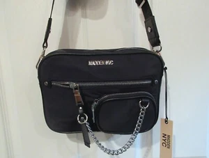 STEVE MADDEN~Black CAMERA BAG CROSSBODY~NWT PURSE~Chain~Logo - Picture 1 of 6