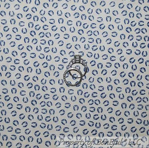BonEful Fabric FQ Cotton Quilt Cream White Navy Blue Horse Shoe Lucky Girl Small - Picture 1 of 9