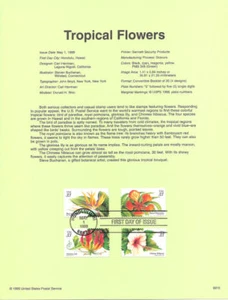 #9915 33c Tropical Flowers Stamps #3310-13 - Souvenir Page - Picture 1 of 1