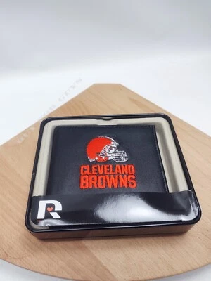 Cleveland Browns NFL Embroidered Leather Billfold Bi-fold Wallet ~ New - Image 1 of 2