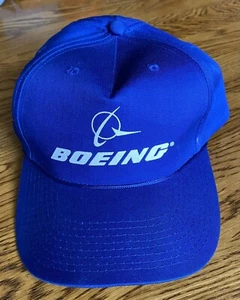 BOEING Aircraft Aviation Hat Cap Airplane Blue Authentic Cotton Adjustable EUC - Picture 1 of 8