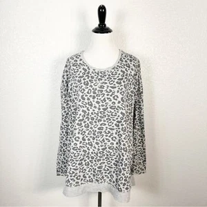 Felpa tunica Z SUPPLY donna nuova con etichetta Weekender manica lunga grigio leopardato taglia XS - Foto 1 di 12