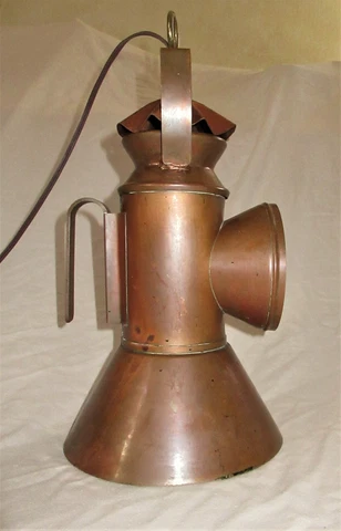VINTAGE SCONCE PENDANT MARITIME SHIP's IRON / COPER CEILING WALL FIXTURE 1950 Cover