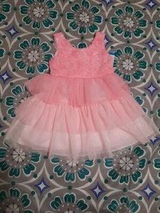 Bonnie Jean Pink Rosette Flower Girls Sleeveless Ruffle Dress Sz 2T Wedding NEW - Picture 1 of 8