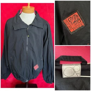 VINTAGE 1980s Ocean Pacific OP Brand Zip Up Retro Jacket Pink on Black Size XL - Picture 1 of 19