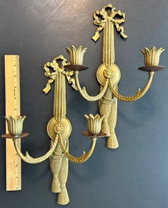 Par de CANDELABROS APLIQUE DE PARED VINTAGE MCM "Andrea by Sadek" latón macizo - Imagen 1 de 8
