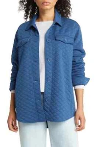 CASLON Quilt Jacquard Field Jacket In Blue Ensign Size SMALL Button Up Pockets - Picture 1 of 3