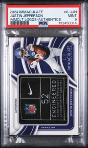 2024 Panini Immaculate LAUNDRY TAG PATCH PSA 9 Justin Jefferson /5 SHIELD SWOOSH - Bild 1 von 3