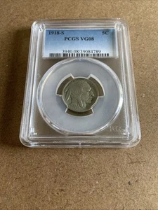 1918-S Buffalo Nickel 5c PCGS VG08 - Picture 1 of 2