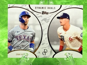 Evan Carter & Josh Jung - 2025 Topps Dynamic Duals #33 Texas Rangers - Picture 1 of 11