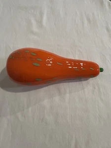 Orange and Green Art Glass Squash Vegetable Vintage 9 1/2 in Long - Picture 1 of 6