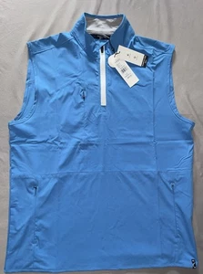 Kenneth Cole Golf Men's Sz Large 1/4 Zip Vest Lightweight DWR Light Blue NEW NWT - Picture 1 of 7