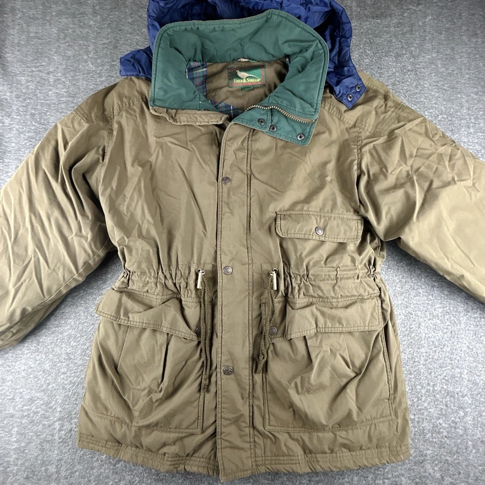 Chaqueta Parka Field & Stream Down Para Hombre Talla Grande Verde Oliva Con Capucha Acolchada Forrada Foto 1 de 4