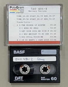 Sting - Mercury Falling DAT Studio Production Master Digital Audio Tape Cassette - Picture 1 of 2