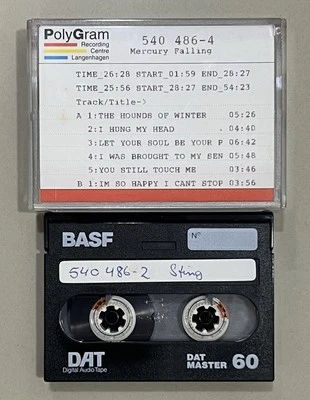 Sting - Mercury Falling DAT Studio Production Master Digital Audio Tape Cassette - Image 1 of 2