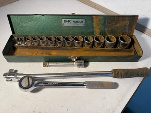 Vintage SK S&K tools USA tool 1/2" drive set breaker Bar, extension, Ratchet - Bild 1 von 10