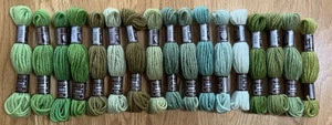 Laine Colbert DMC 100% Virgin Wool YARN~Lot of 17 Green Skeins~Crewel Tapestry - Picture 1 of 5