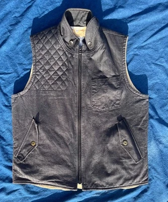 Mens Quilted Dark Grey Rag & Bone Canvas Vest Size XL - Image 1 of 4