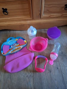 Paquete de alimentación rosa para bebés niñas, cuencos biberón babero - Imagen 1 de 8