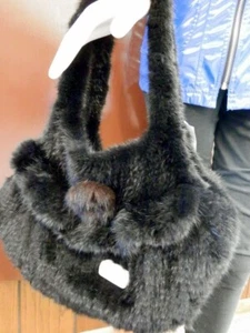 Belle Fare große gestrickte Nerz Pelz Tasche/Geldbörse - Bild 1 von 1